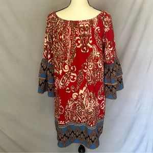 Umgee On or Off Shoulder Multicolored Mini Dress